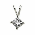 14K White 1/4 CTW Diamond Square Princess Pendant